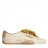 Golden Goose True-Star in White Nappa Leather With Gold Star and Beige Suede Heel Tab