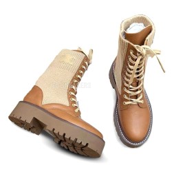 Celine Woman Knitted Boots Brown