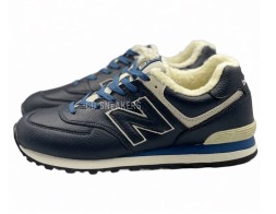 New Balance 574 Winter Leather Black/Blue 