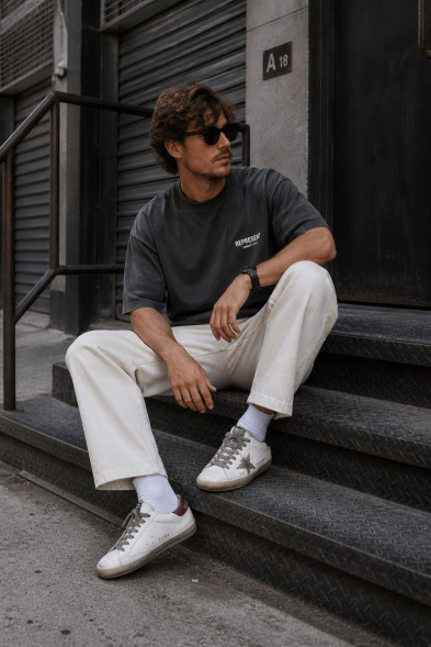 Мужские кеды Golden Goose Deluxe Brand Wine/White Star