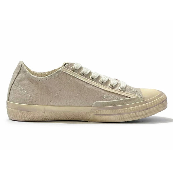 Женские кеды Golden Goose V-Star 2 Distressed Sneakers Textile Beige
