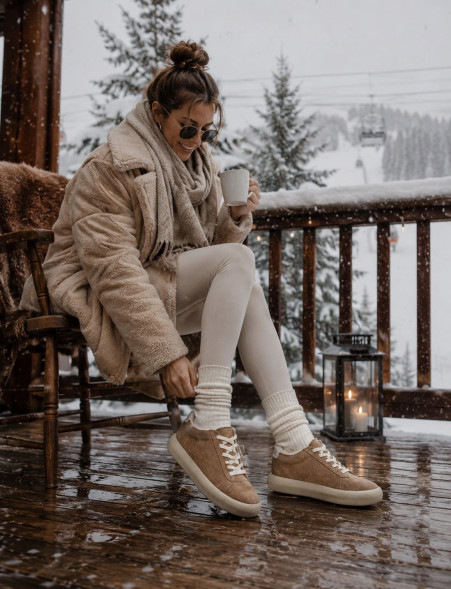 Унисекс зимние кроссовки Golden Goose ggobispace Low Winter Suede Brown