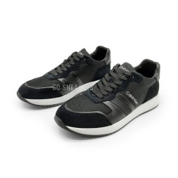 Calvin Klein Black Leather Textile