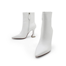 Amina Muaddi Ankle Boots White