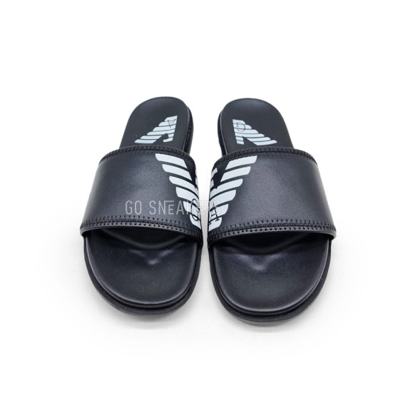 Мужские шлепки Armani Flip-flops Leather Black