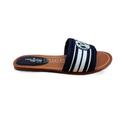 Louis Vuitton Flip-flops Low Textile Dark Blue/White