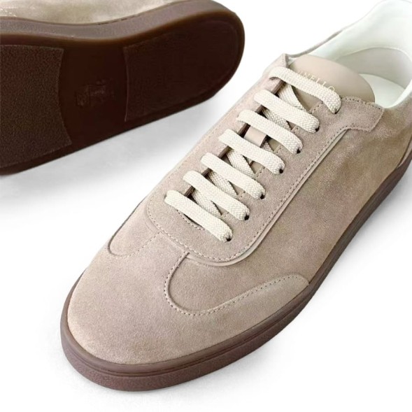 Мужские кеды Brunello Cucinelli Suede Sneakers Beige 