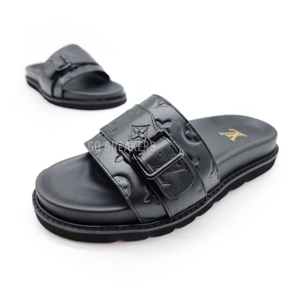Мужские шлепки Louis Vuitton Flip-flops Leather Black