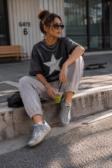 Женские кроссовки Golden Goose Superstar Glitter Grey