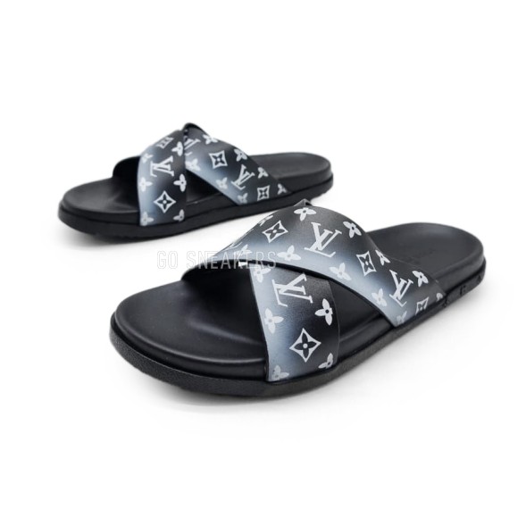 Мужские шлепки Louis Vuitton Flip-flops White/Black Logo